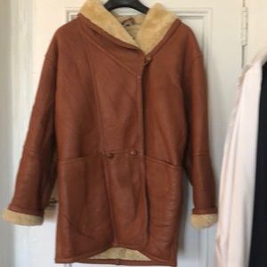 Men’s leather shearling coat